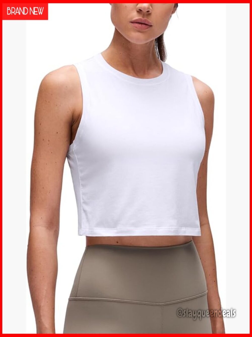 Pima Cotton Crop Tank Top for Yoga Workouts and Casual Wear